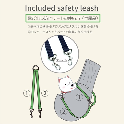 オールウェザードッグスリング( リード付) ブルー M