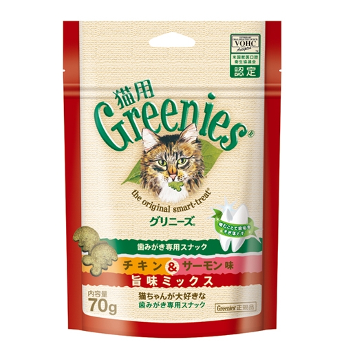 グリニーズ 猫用チキン味&サーモン味旨味ミックス70g
