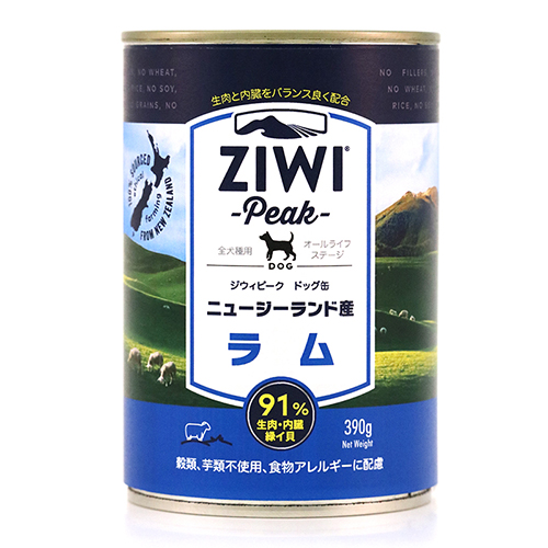 ジウィピークドッグ缶 ラム 390g