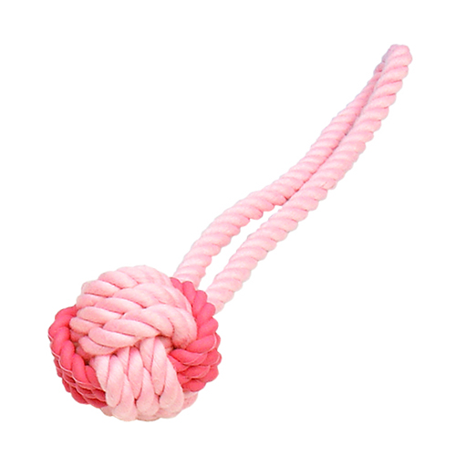 ラバーツイストボール　ロープ付　ピンク
