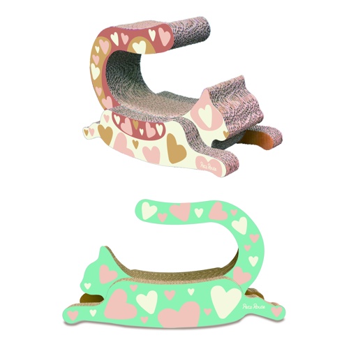 にゃんこの爪とぎベッド　揺れる猫