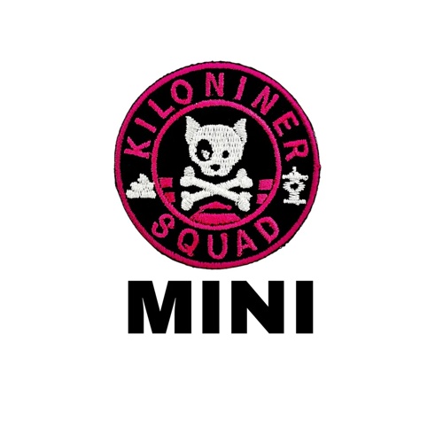 ミニ　ドッグ＆クロスボーン　パッチ　ピンクブラック